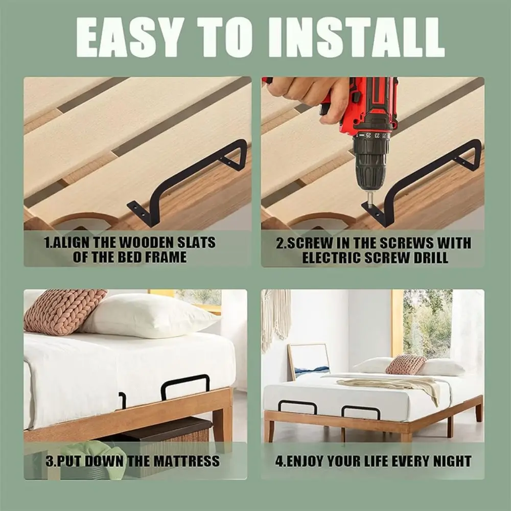 Adjustable Mattress Retainer Bar Durable Anti Slip Mattress Stopper Fixing Bracket With Screw Mattress Limiter Wooden Bed Frame