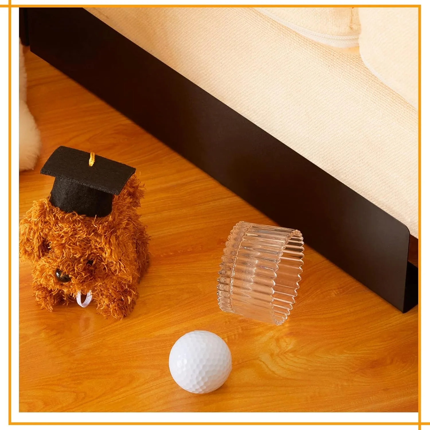 Sofa Gap Stopper, 6PCS Black Under Couch Blocker Adjustable Protector Blocks Pets Toys Simple Installation