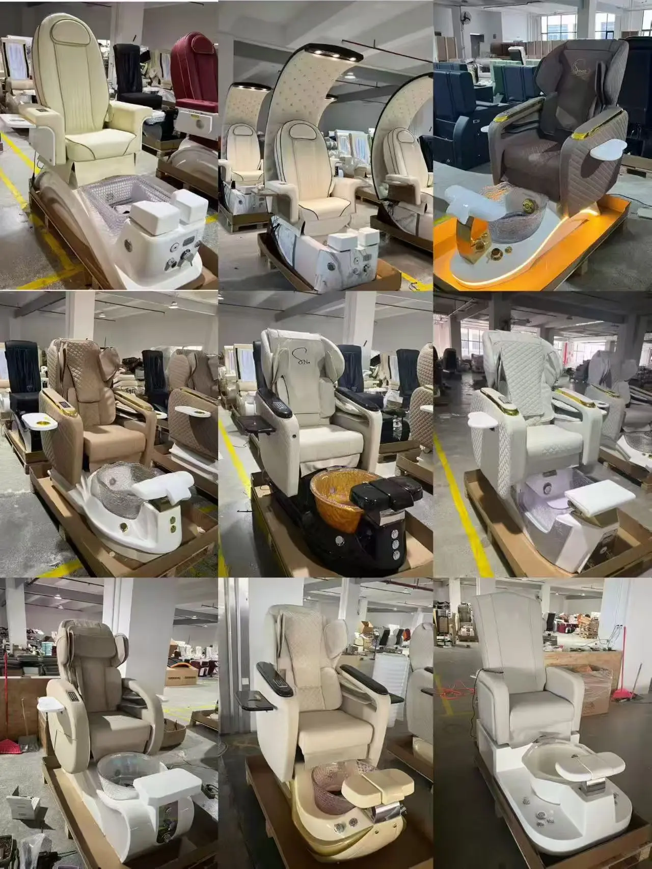 Foot SPA Chair Sofa with Foot Bath Basin Pedicure Hydraulic Lifting 360° Rotation Nail Salon Furniture