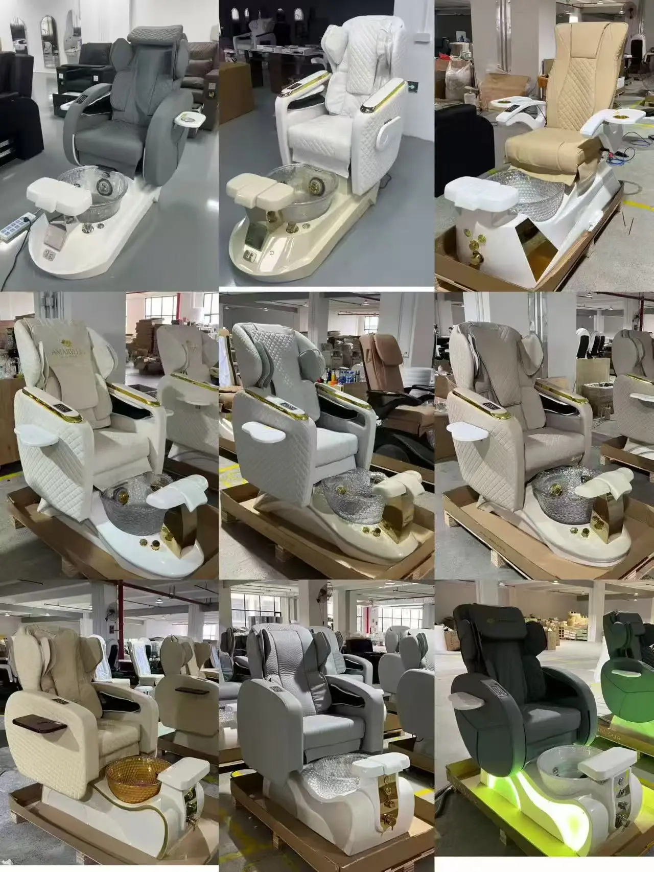 Foot SPA Chair Sofa with Foot Bath Basin Pedicure Hydraulic Lifting 360° Rotation Nail Salon Furniture