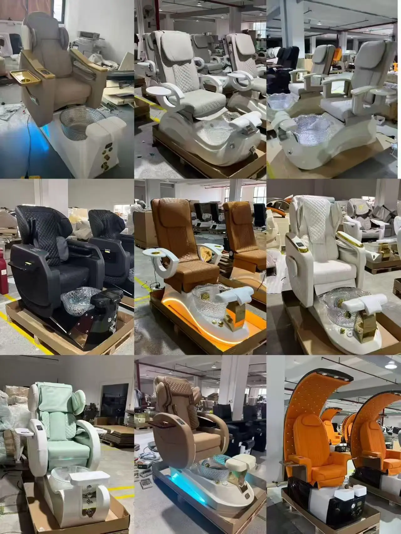 Foot SPA Chair Sofa with Foot Bath Basin Pedicure Hydraulic Lifting 360° Rotation Nail Salon Furniture
