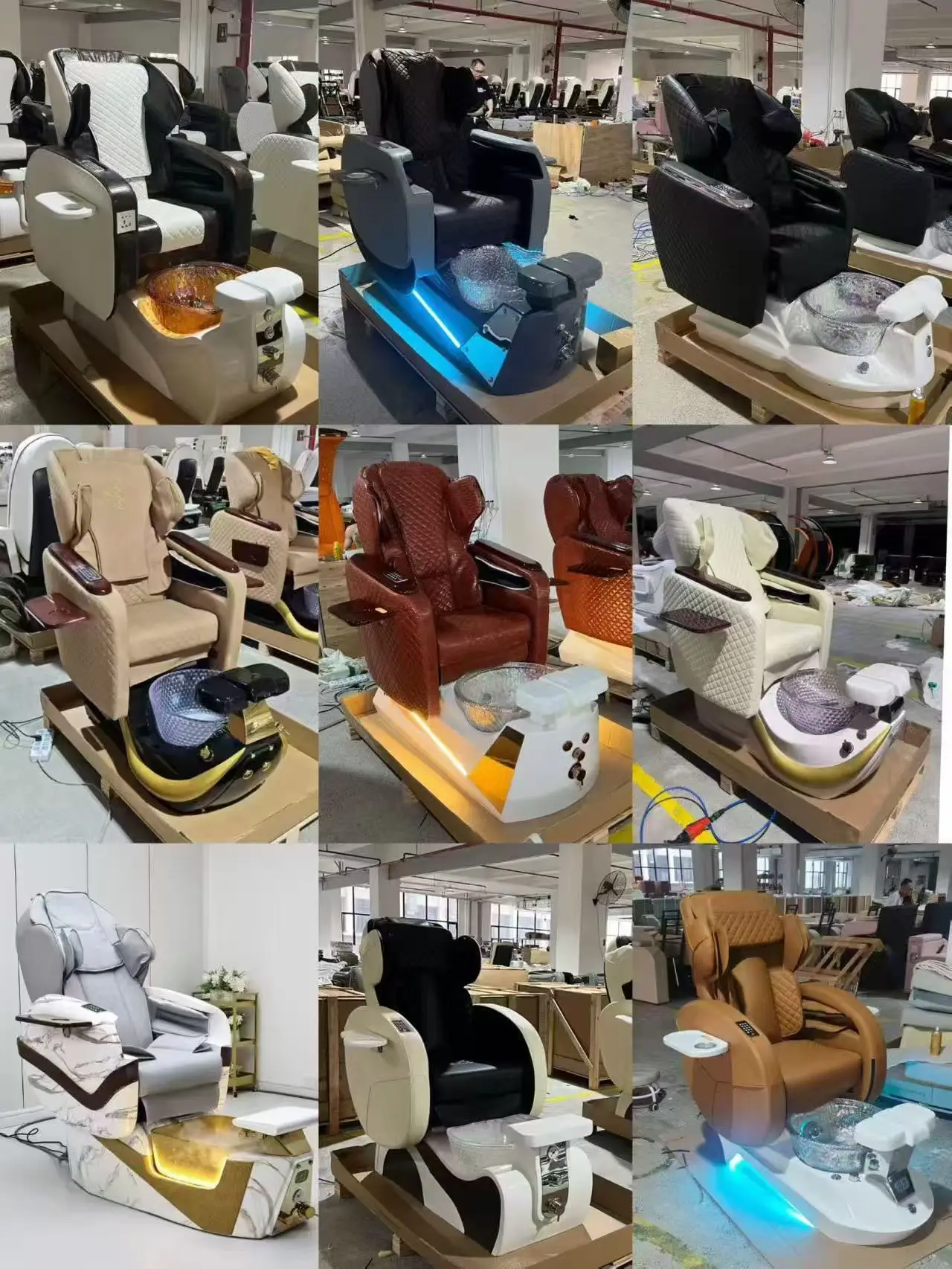 Foot SPA Chair Sofa with Foot Bath Basin Pedicure Hydraulic Lifting 360° Rotation Nail Salon Furniture