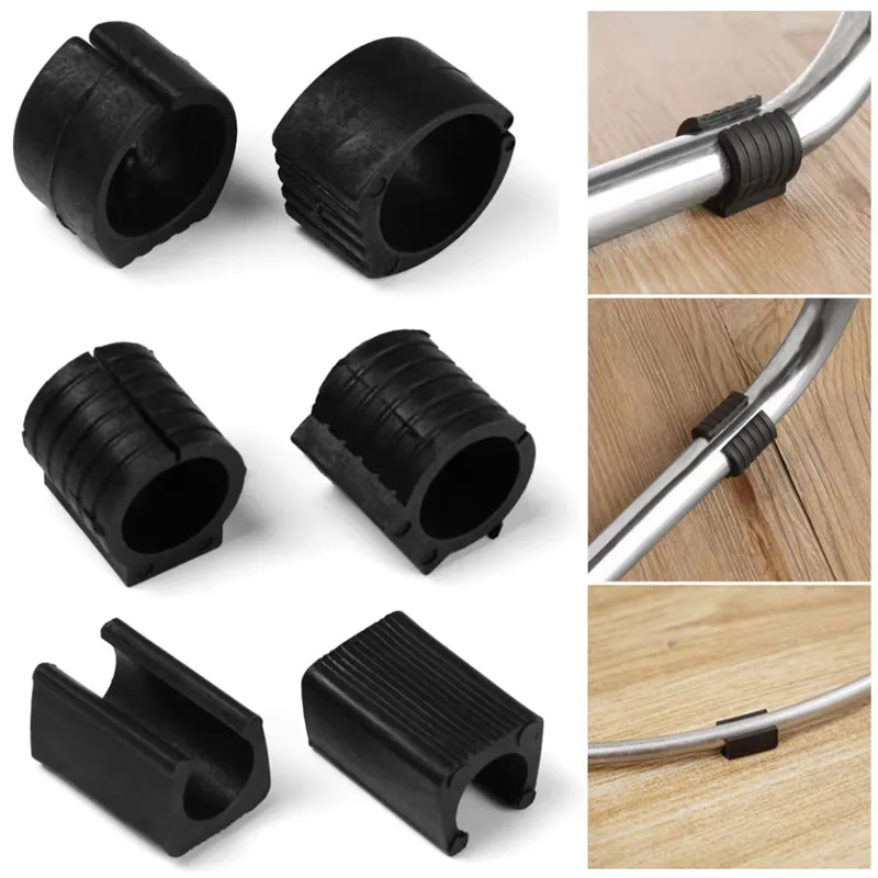 Transparent/Black/White U Shaped Plastic Non-slip Tube Cover Chair Leg Pad Anti-front Tilt Furniture Feet Floor Protectors