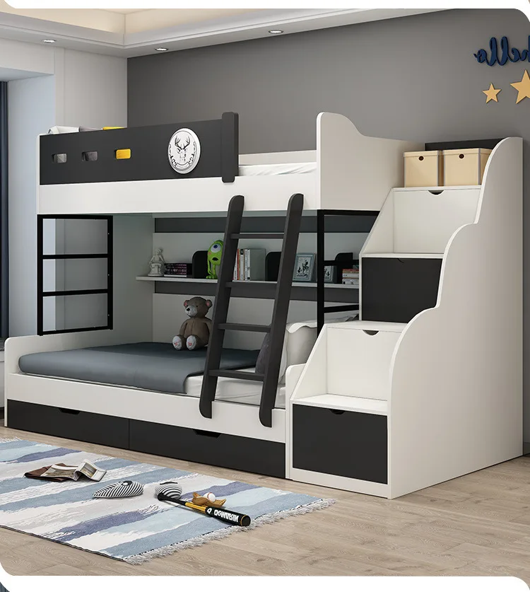 2025 new solid wood high and low bed, bunk bed 1.2/1 meters