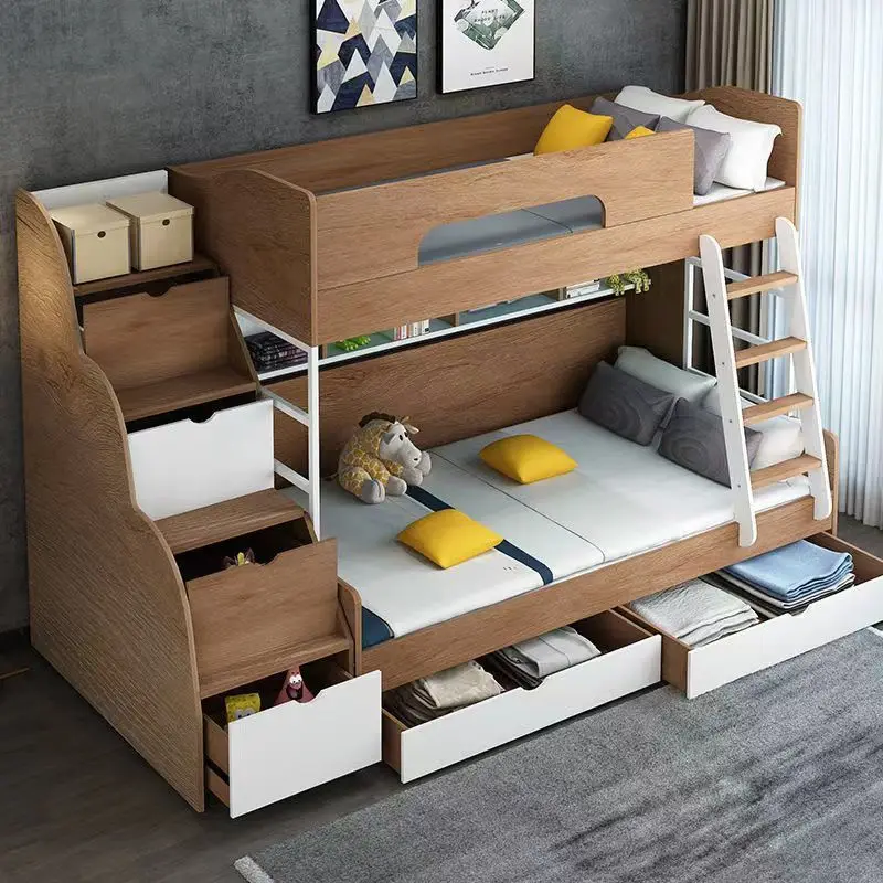 2025 new solid wood high and low bed, bunk bed 1.2/1 meters