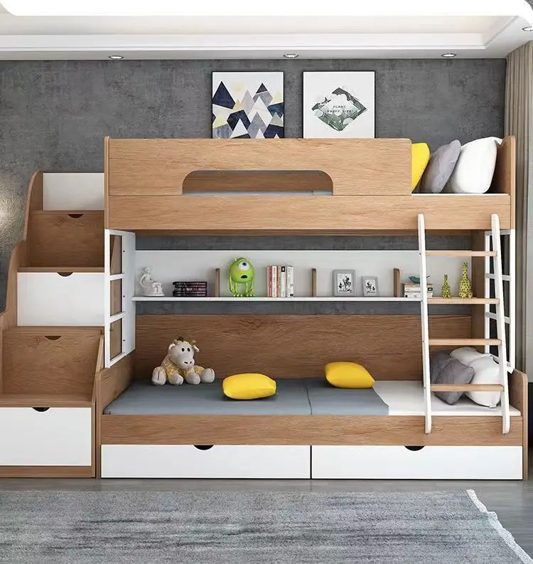 2025 new solid wood high and low bed, bunk bed 1.2/1 meters