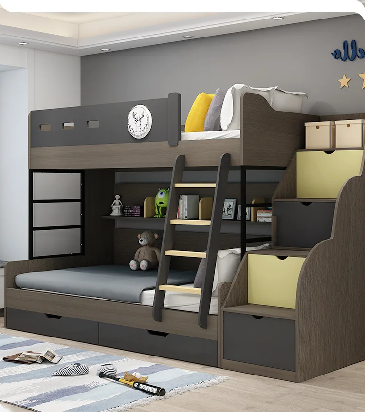 2025 new solid wood high and low bed, bunk bed 1.2/1 meters