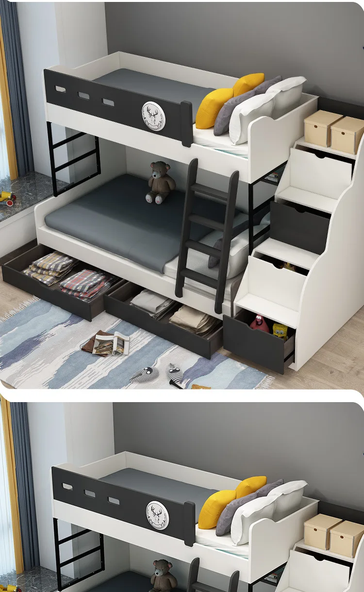 2025 new solid wood high and low bed, bunk bed 1.2/1 meters