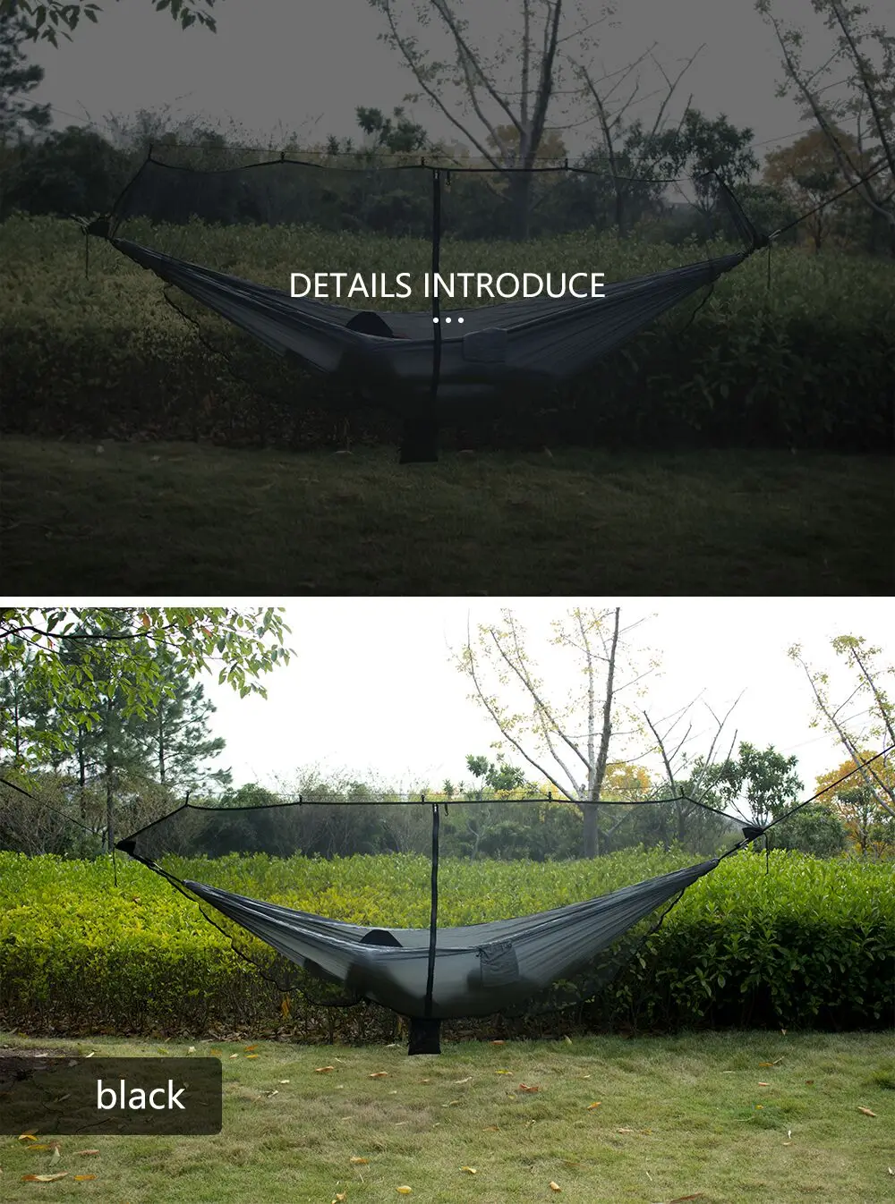 Hammock Mosquito Net Outdoor Breathable Insect Screen Portable Travel Camping Hammock with Mosquito Net Included Adult Size