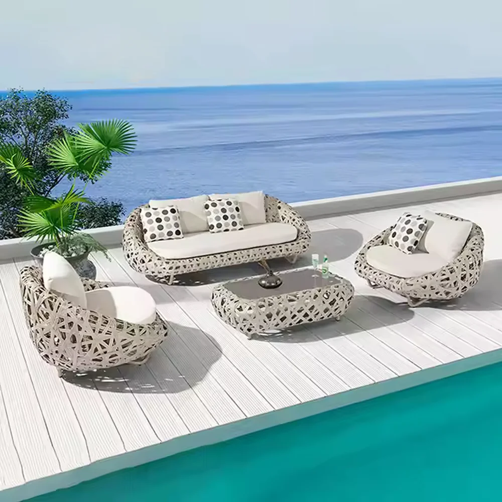 Outdoor Modern Sofa Bed for Garden Hotel & Terrace Use-Simple Design Pre-packed