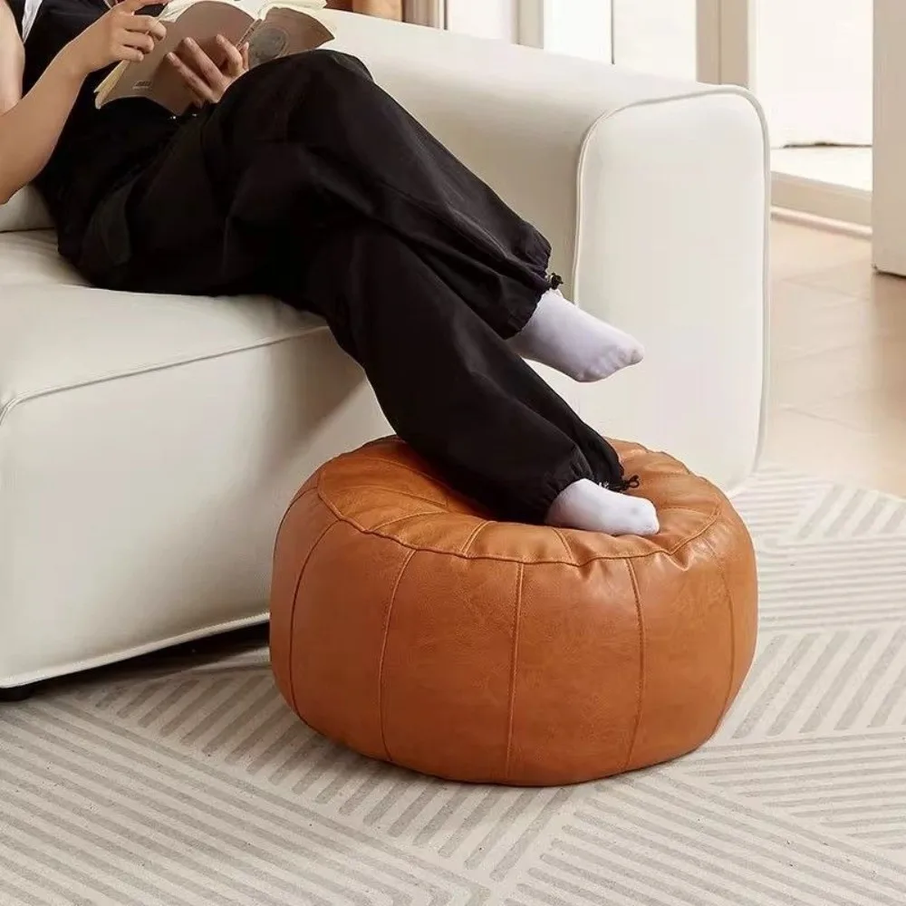 PU Leather Unstuffed Storage Leg Bench Need to Fill Clothes Large Capacity Clothes Storage Chair Non-Slip Nordic Sofa Footstool