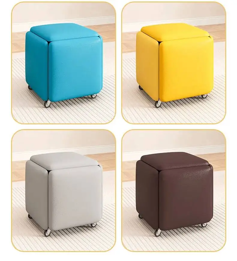 modern Creative 5 in 1 Sofa Stool Nordic Living Room Furniture Home Rubik's Cube Combination Fold Stool Iron Storage Ottomans y