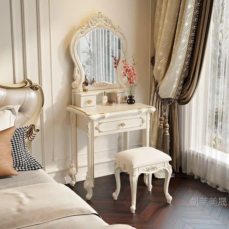 Hxl vanity table - all-in-one multifunctional makeup desk with storage for bedroom
