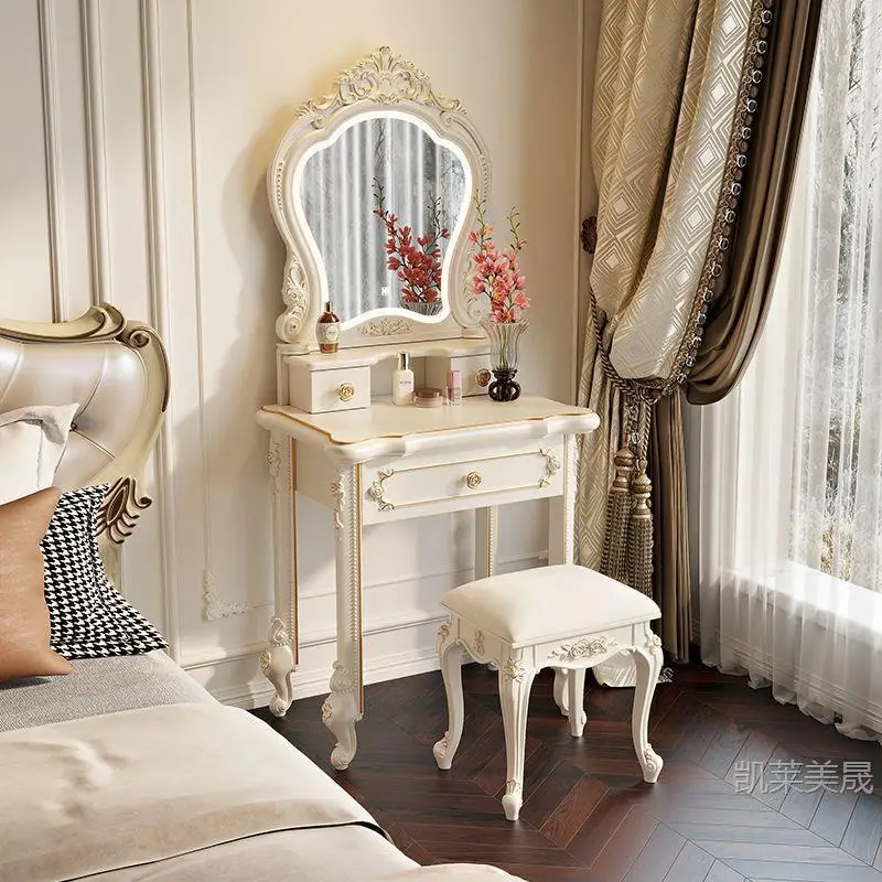 Hxl vanity table - all-in-one multifunctional makeup desk with storage for bedroom