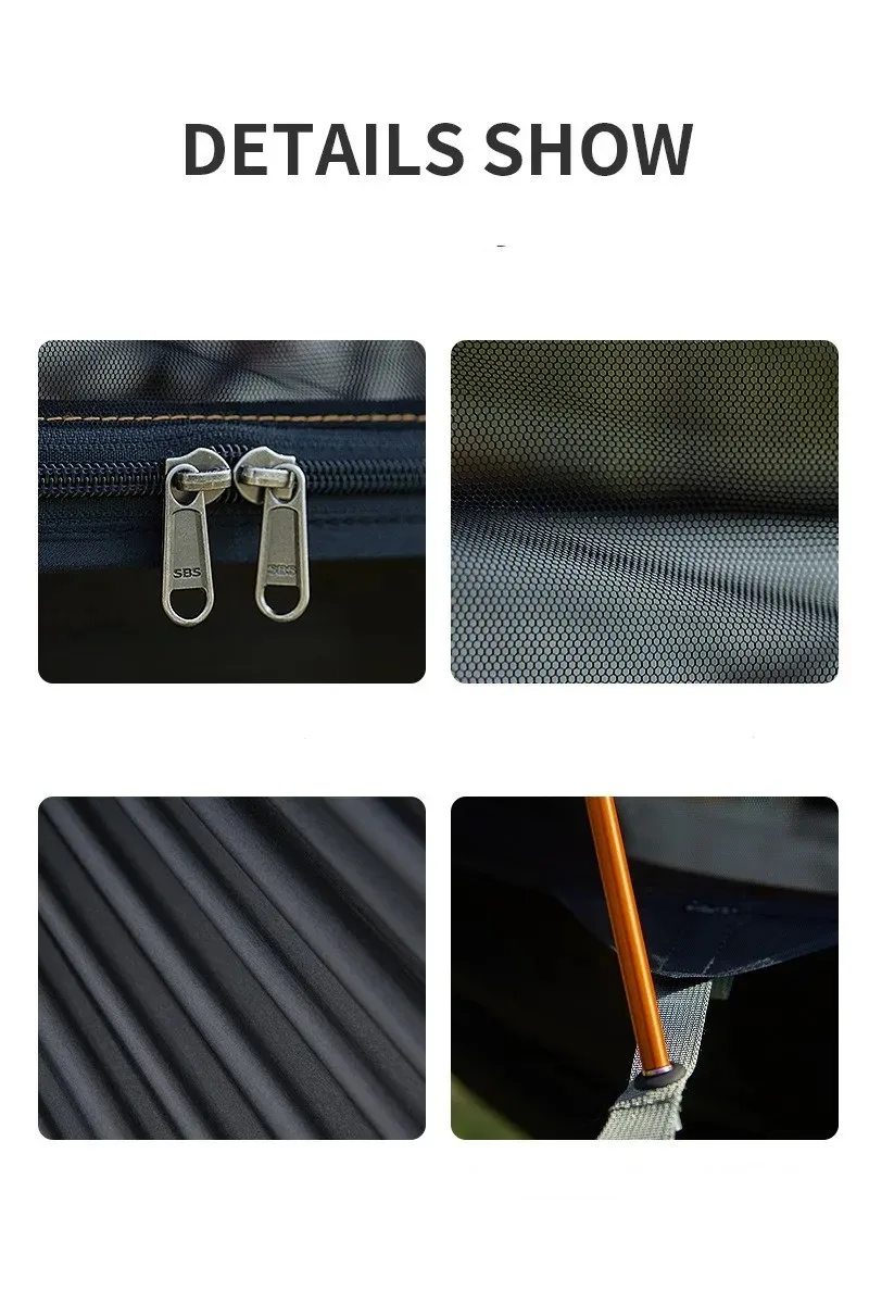 3-in-1 Outdoor Sunshade Mosquito Net Hammock, Silver-Coated Sun-Protection Camping Mosquito-Proof Hammock
