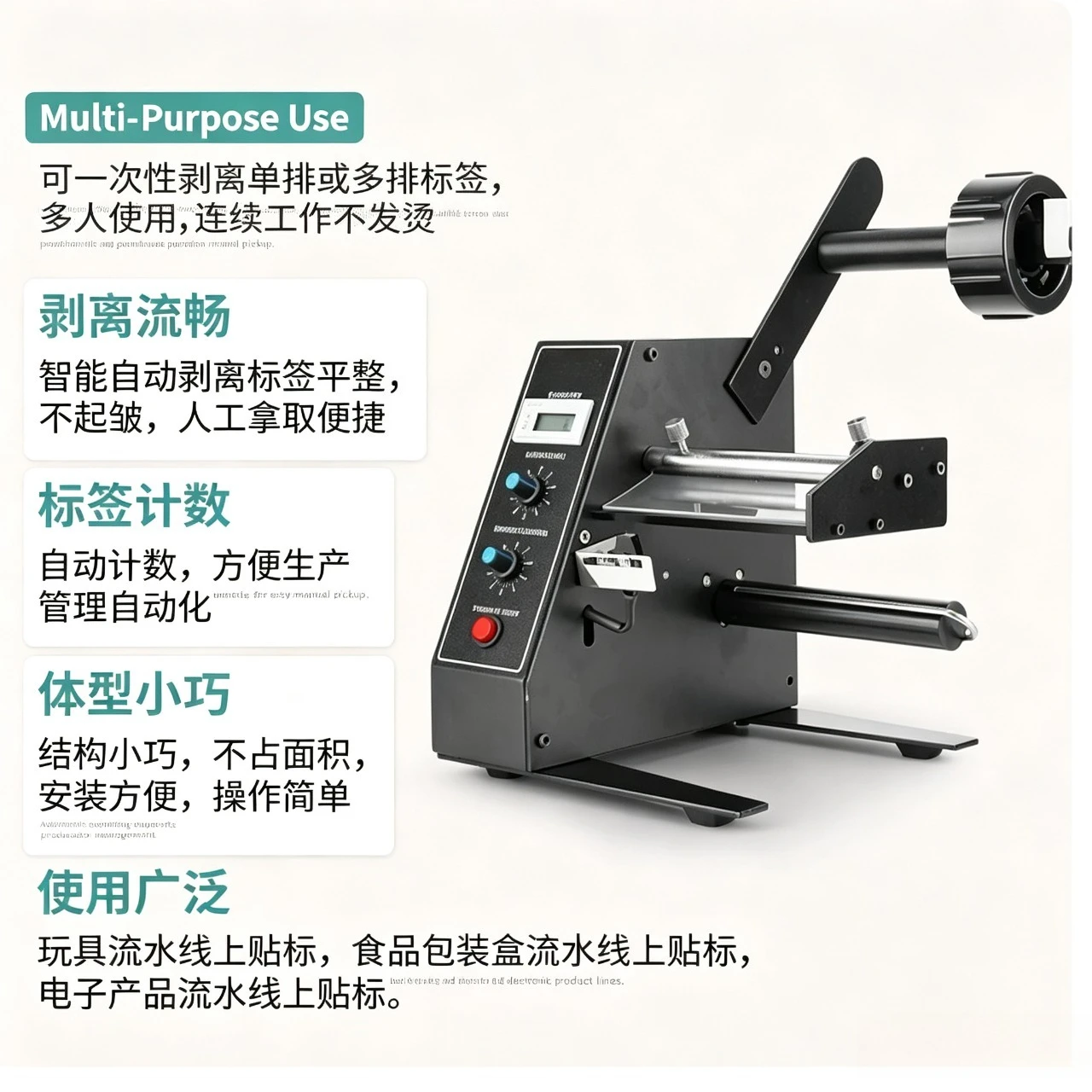 Automatic Label Peeling Machine Fully Automatic Sticker Separator Stripper For Self Adhesive Label Industrial Label Dispenser