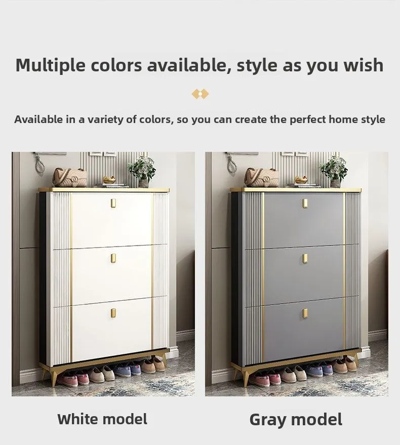 Ultra Thin Shoe Cabinet Modern Flip Door Shoe Storage Cabinet Large Capacity Entrance Organizer Slim Hallway Furniture HomeDecor