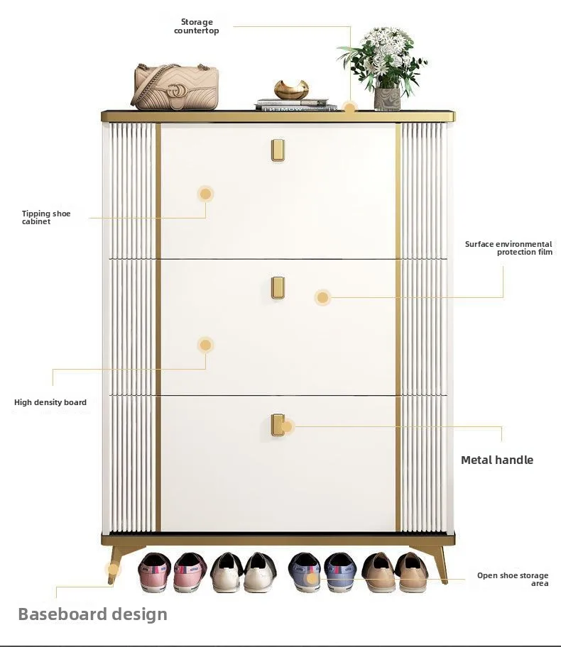 Ultra Thin Shoe Cabinet Modern Flip Door Shoe Storage Cabinet Large Capacity Entrance Organizer Slim Hallway Furniture HomeDecor