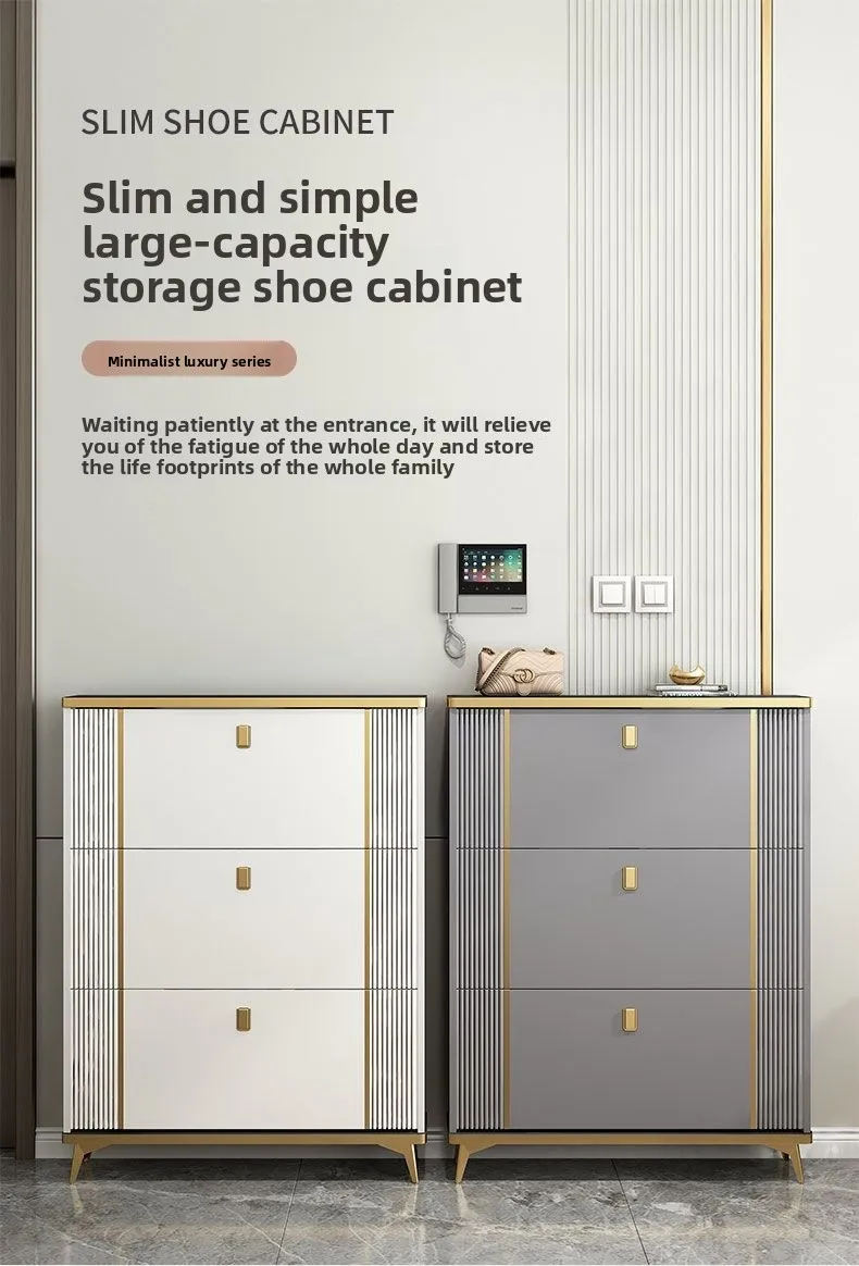 Ultra Thin Shoe Cabinet Modern Flip Door Shoe Storage Cabinet Large Capacity Entrance Organizer Slim Hallway Furniture HomeDecor