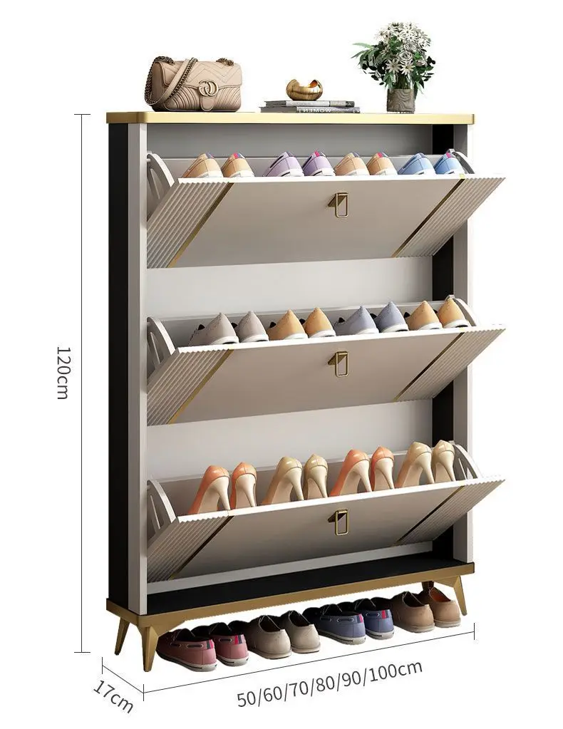 Ultra Thin Shoe Cabinet Modern Flip Door Shoe Storage Cabinet Large Capacity Entrance Organizer Slim Hallway Furniture HomeDecor