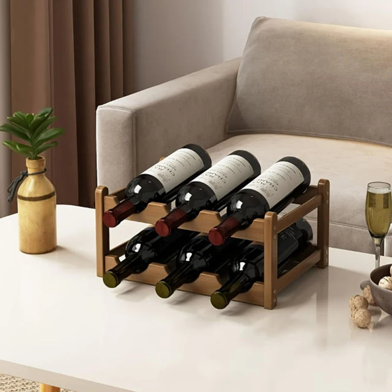 Red Wine Rack Decoration Household Grid Wine Display Rack Table Creative Wine Bottle Rack Simple Wine Cabinet Assemble Storage R
