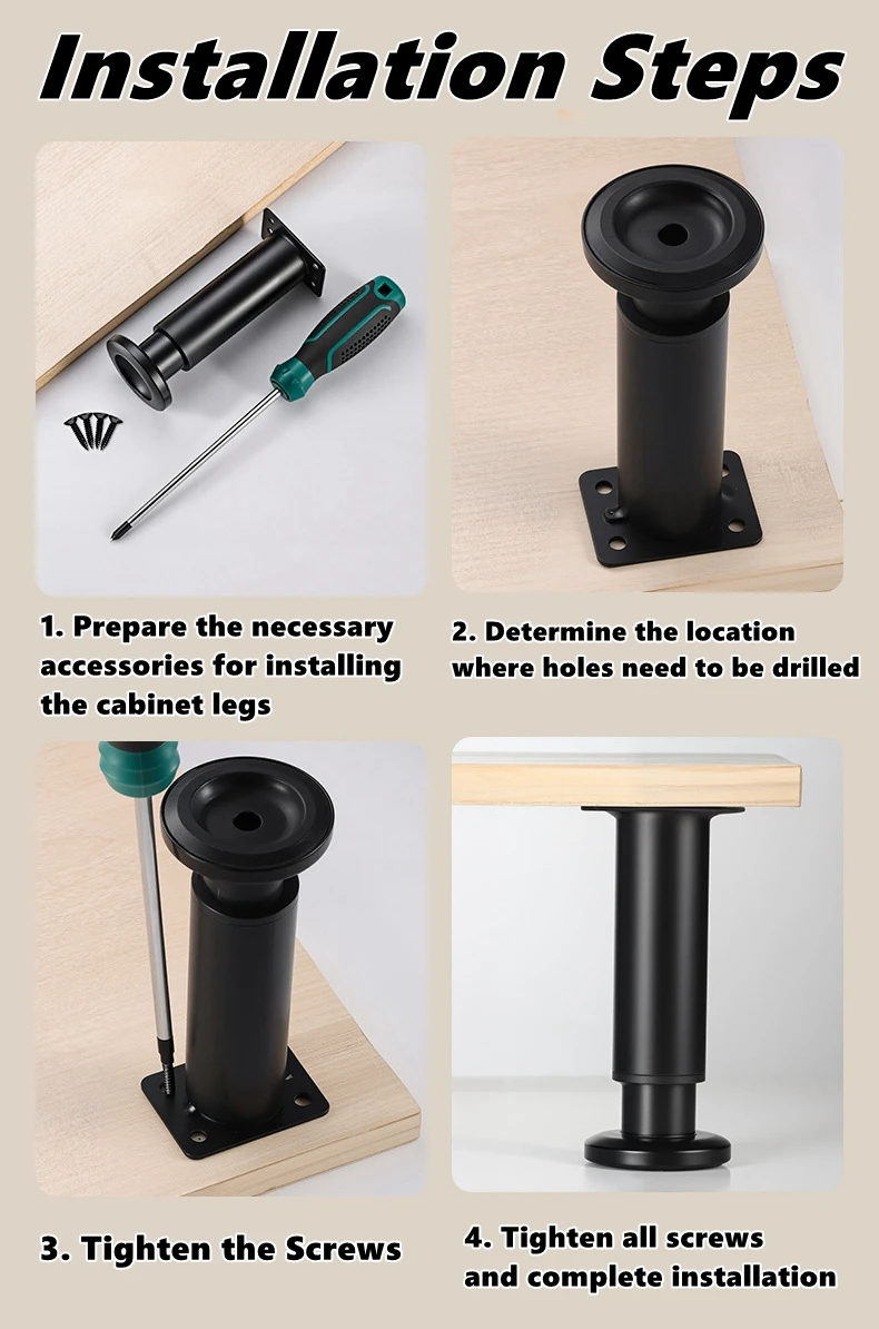 1PCS 8-110cm Adjustable Height Furniture Support Legs for Bed Frame Metal Adjustable Furniture Legs for Bed/Sofa/Cabinet/Couch