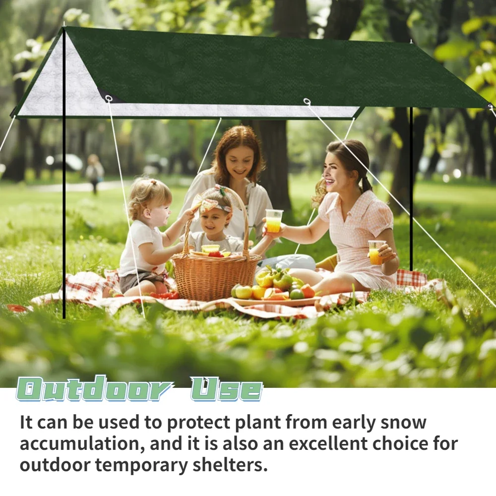 Heavy Duty Tarp Cover Waterproof Tarpaulin UV Resistant Protective Cover with Grommet for Garden Porch Emergency Rain Shelter