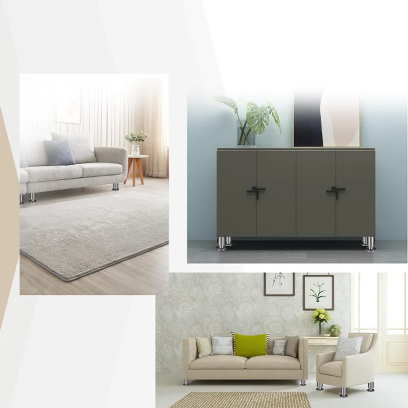 Stainless Steel Furniture Support Legs 38mm~250mm Adjustable Sofa Feet Bed Legs Table DIY Heightening Load-Bearing Accessories