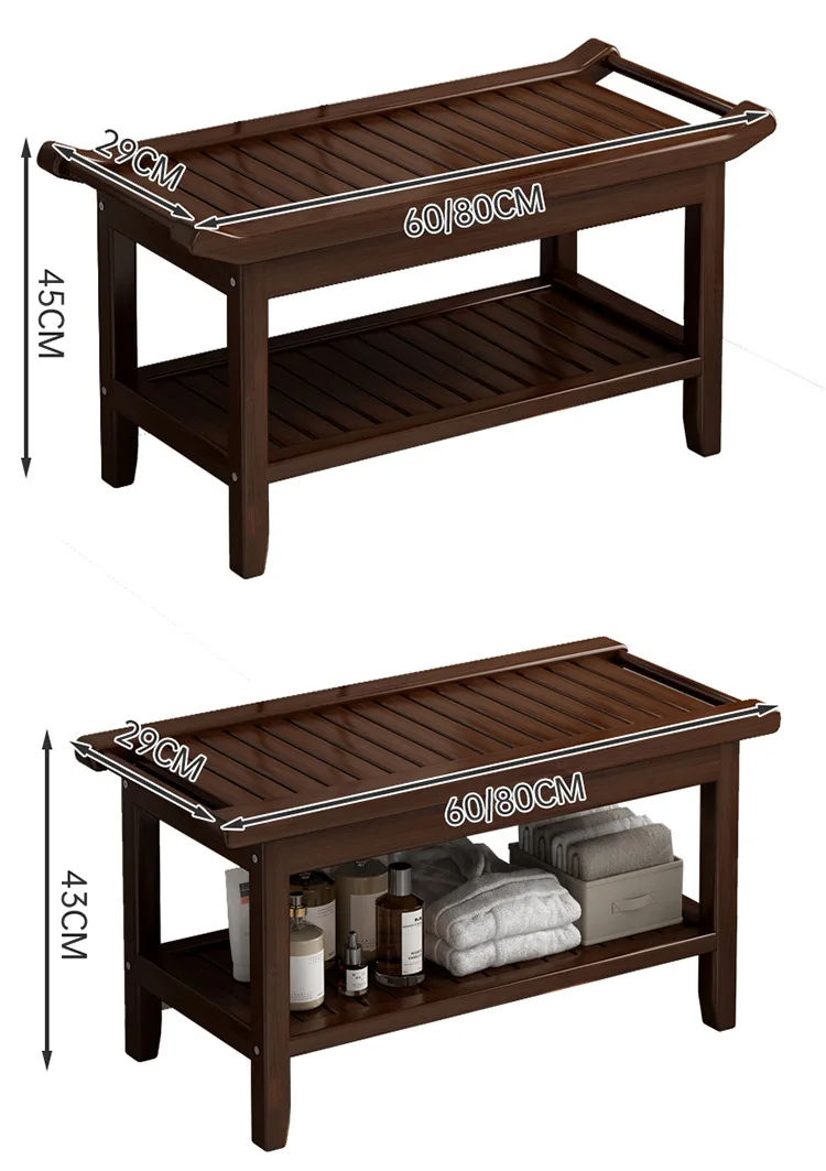 Bathroom Stool, Bath Stool, Nanzhu Bath Stool, Non-slip and Waterproof, Shoe Change Stool