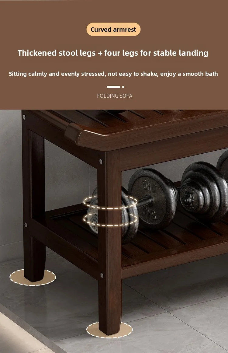 Bathroom Stool, Bath Stool, Nanzhu Bath Stool, Non-slip and Waterproof, Shoe Change Stool