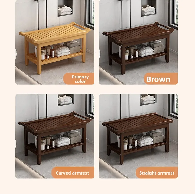 Bathroom Stool, Bath Stool, Nanzhu Bath Stool, Non-slip and Waterproof, Shoe Change Stool