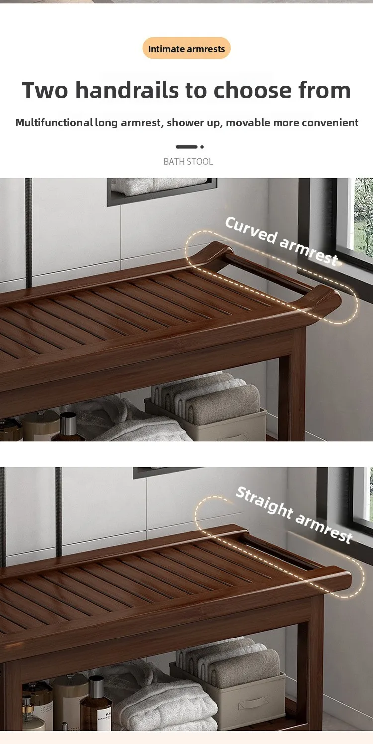 Bathroom Stool, Bath Stool, Nanzhu Bath Stool, Non-slip and Waterproof, Shoe Change Stool
