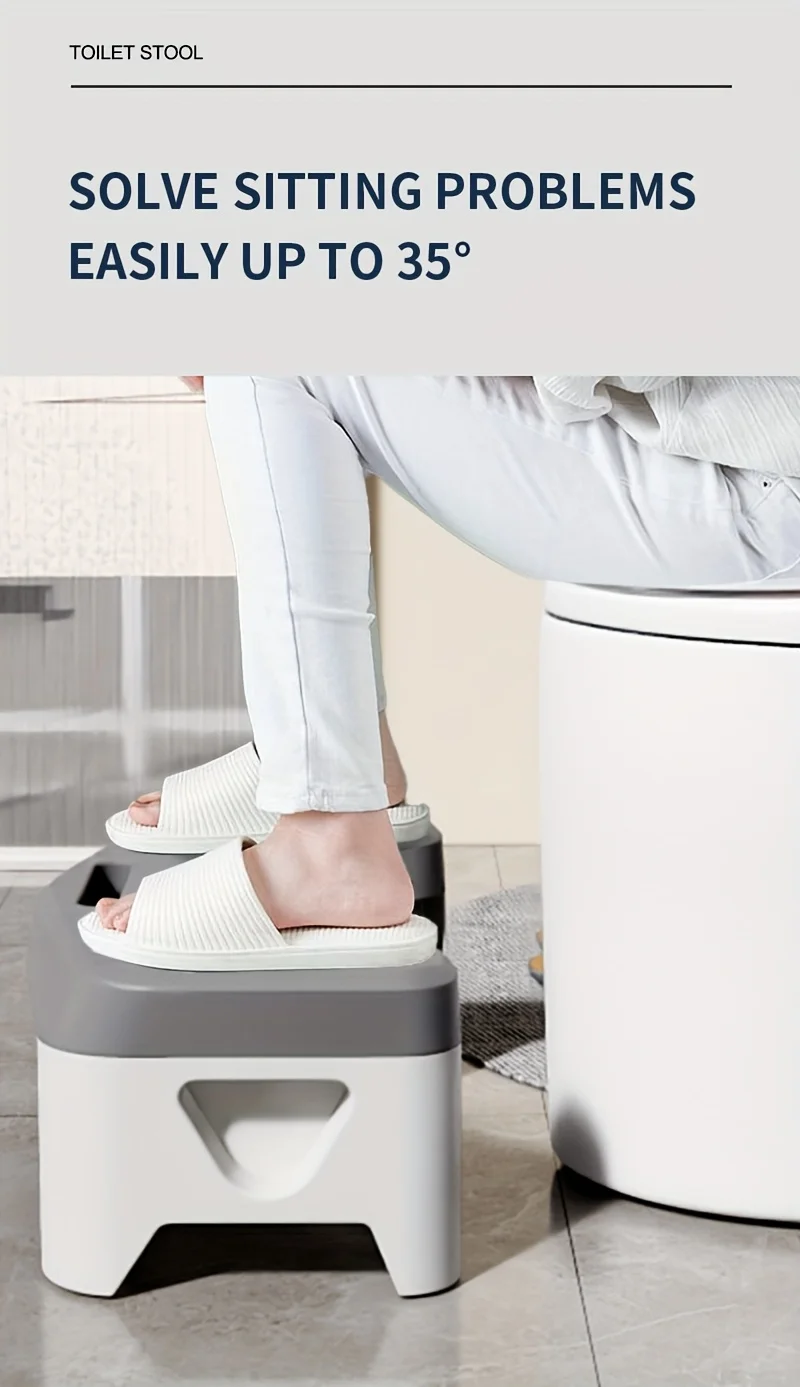 1Pc Toilet Stool for Bathroom, Comfort Toilet Stool for Adult Kids Pregnant Women, Squatting Aid Footstool, Anti Slip Thickening