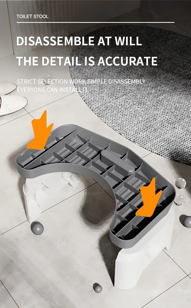 1Pc Toilet Stool for Bathroom, Comfort Toilet Stool for Adult Kids Pregnant Women, Squatting Aid Footstool, Anti Slip Thickening
