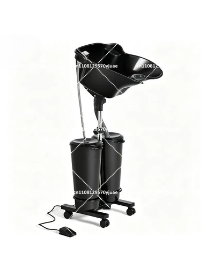 Vertical Electric Shampoo Basin Portable Double Bucket with Water Pump Movable Sink