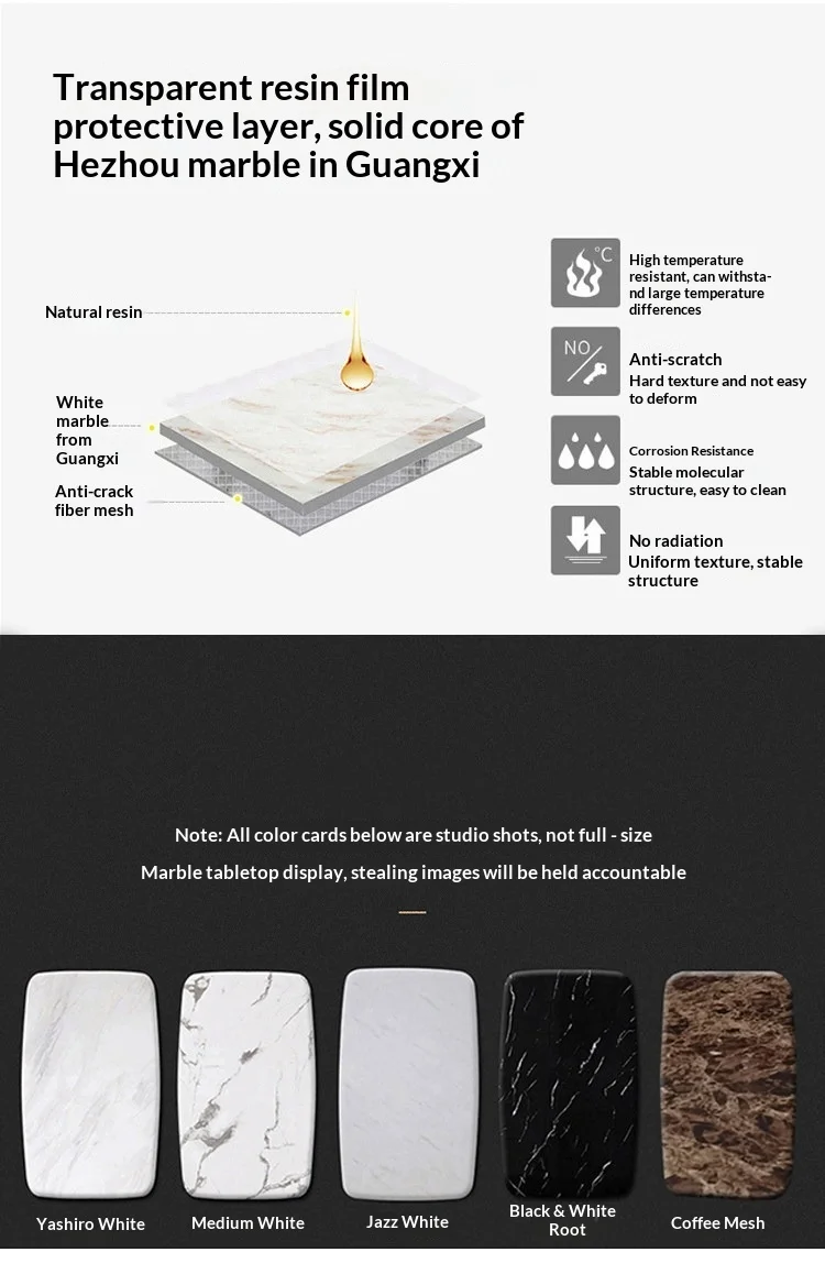 Any Size Custom Luxury Marble Dining Table With Gold Metal Frame Waterproof Wear Resistant Stable For Dining Guest Room