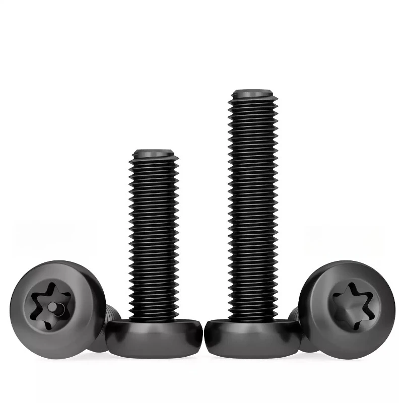 Black 304 Stianless Steel Six-Lobe Torx Pan Round Button Head Screw With/Without Pin Tamper Proof Security Bolt M3~M10