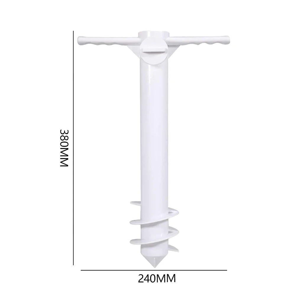 5 Spiral Screw In Sand Anchor, Beach Umbrella Ground Stake with 2 Hooks, Outdoor Patio Umbrella Accessories Set