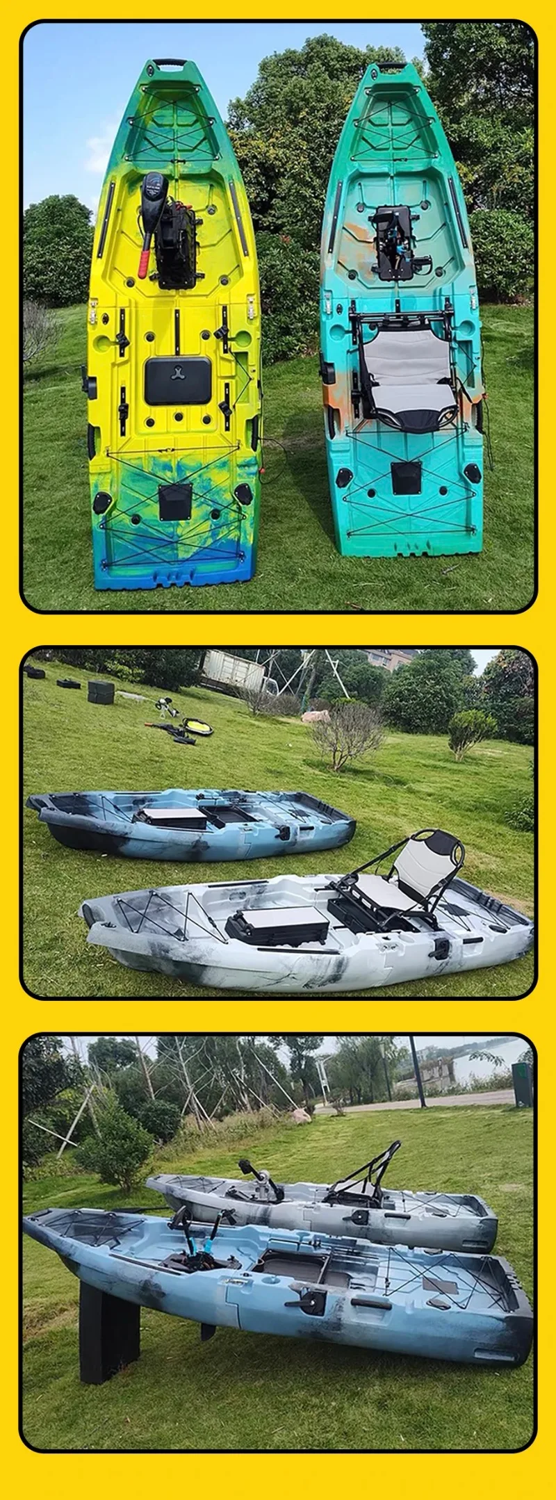 HDPE Modular Kayak Electric/Pedal-Driven Inflatable Kayak Portable Lightweight Fishing Kayak Canoe with Durable Accessories