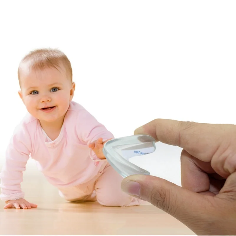 Child Safety Table Corner Protector 1/4PCS Transparent Liquid Silicone Anticollision Edge Cover Home Furniture Bumper Accessory