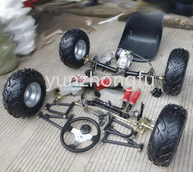 Electric Quadricycle Kart Accessories Front Suspension Steering Steering Gear Box Differential Shaft Drive Rear Axle Motor