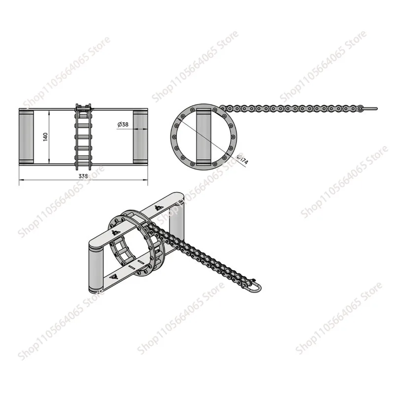 Stainless steel H-shaped stretch handle High pull down Low pull Sitting rowing handle Strength equipment accessories 1pcs