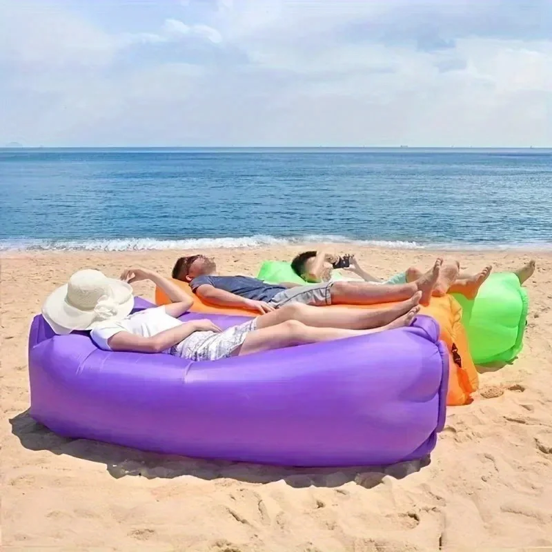 Outdoor Portable Inflatable Sofa Outdoor Seating Inflatable Air Inflatable Lounger Blow Up Chair Bag Banana Camping Bed Beanbag