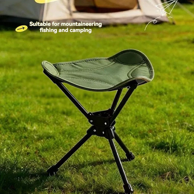 New Popular Outdoor Stool Folding Portable Triangular Stool Rotating Mazza Courtyard Subway Sketching Train Mazza Adjustable