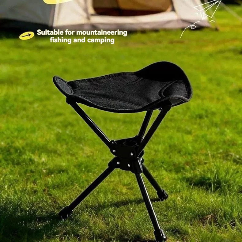 New Popular Outdoor Stool Folding Portable Triangular Stool Rotating Mazza Courtyard Subway Sketching Train Mazza Adjustable