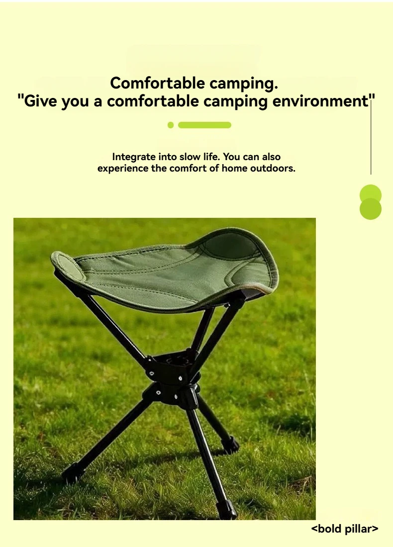 New Popular Outdoor Stool Folding Portable Triangular Stool Rotating Mazza Courtyard Subway Sketching Train Mazza Adjustable