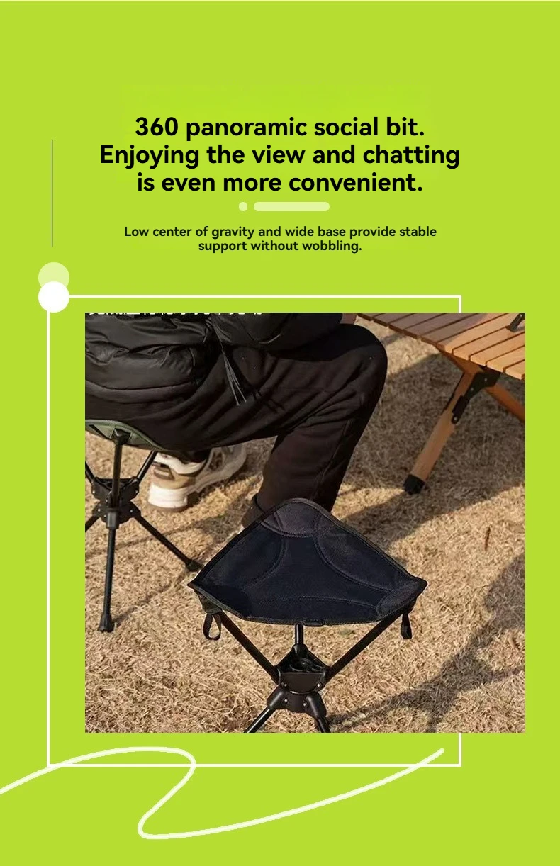 New Popular Outdoor Stool Folding Portable Triangular Stool Rotating Mazza Courtyard Subway Sketching Train Mazza Adjustable