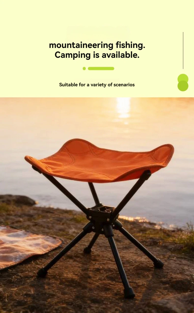 New Popular Outdoor Stool Folding Portable Triangular Stool Rotating Mazza Courtyard Subway Sketching Train Mazza Adjustable