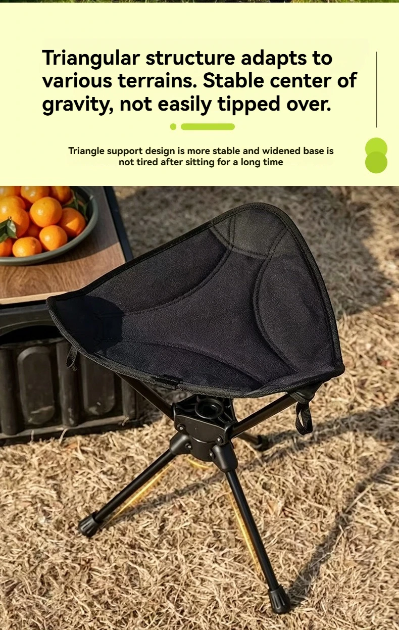 New Popular Outdoor Stool Folding Portable Triangular Stool Rotating Mazza Courtyard Subway Sketching Train Mazza Adjustable