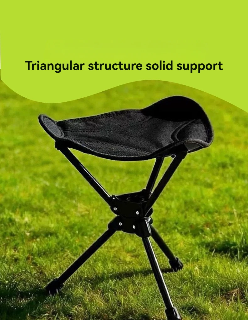 New Popular Outdoor Stool Folding Portable Triangular Stool Rotating Mazza Courtyard Subway Sketching Train Mazza Adjustable